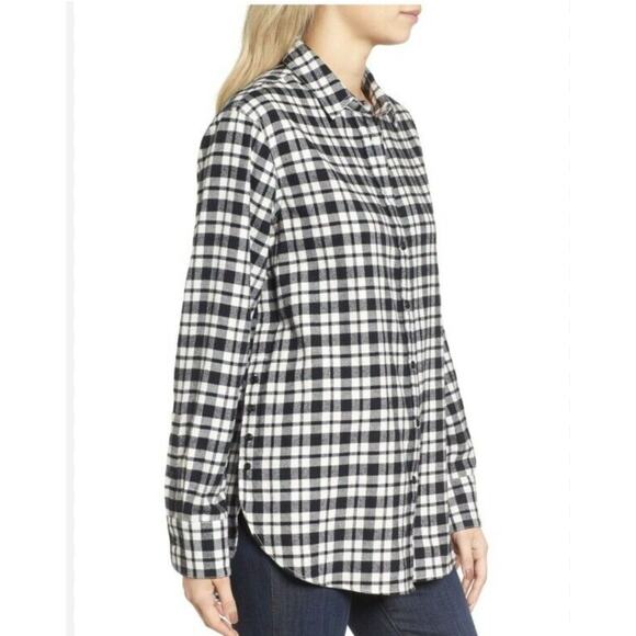 Madewell Black and White Plaid Button Down Shirt - Picture 2 of 6